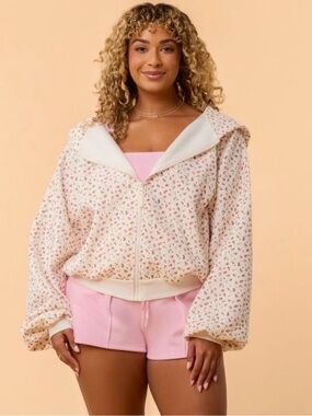 NWT! Blogilates Target X - Women's Marshmallow Full Zip Hooded Sweatshirt - 1X